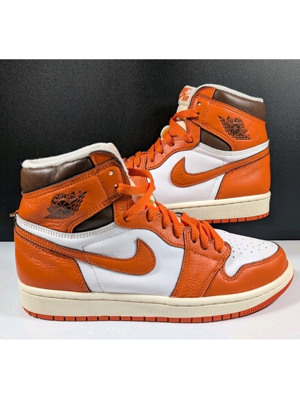 Jordan Womens 9 Mens 7.5 Orange Air Retro 1 High OG Starfish Leather Sneaker